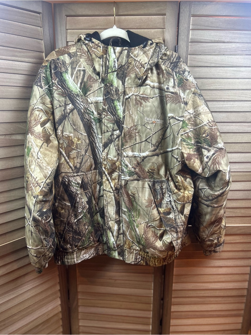 Field & Stream Realtree Camo Hunting Jacket XL Hooded Insulated Waterproof Coat